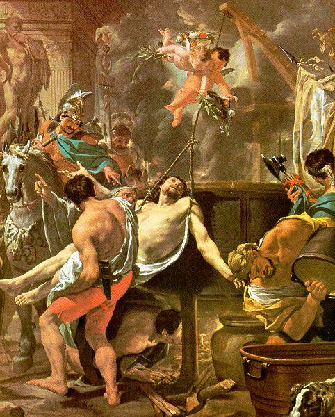 Brun, Charles Le The Martyrdom of St. John the Evangelist at the Porta Latina oil painting image